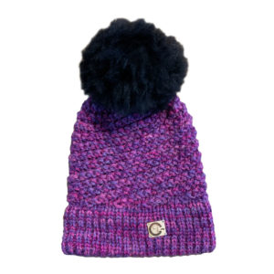 tuque mammy alpaga mauve et noire